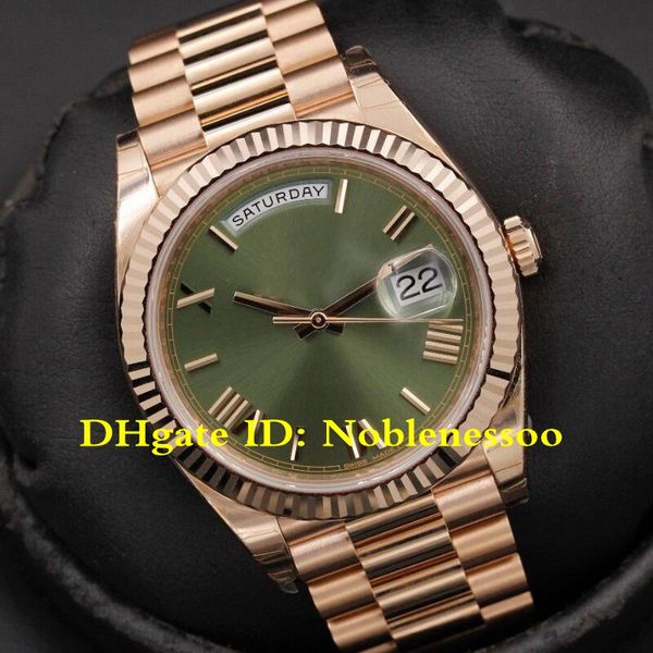 Luxury Watch Top Quality Men's 40mm Day-Date II 228235 Green Roman Dial 18k Everose Gold Asia 2813 Movement Automatic Mens Watches
Luxury Watch Top Quality Men's 40mm Day-Date II 228235 Green Roman Dial 18k Everose Gold Asia 2813 Movement Automatic Mens Watches