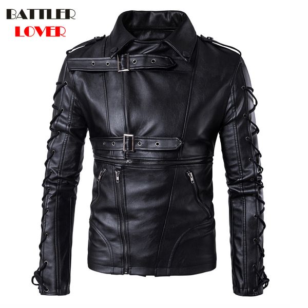 leather punk jackets men bomber bandage winter motorcycle jacket man pu leather windbreaker motor biker hombre coat, Black
leather punk jackets men bomber bandage winter motorcycle jacket man pu leather windbreaker motor biker hombre coat, Black