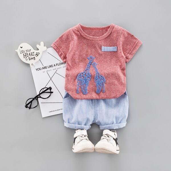 2019 summer baby boys clothes 2pcs sets short sleeve cartoon animal print t-shirt + plaid shorts children casual clothing, White
2019 summer baby boys clothes 2pcs sets short sleeve cartoon animal print t-shirt + plaid shorts children casual clothing, White