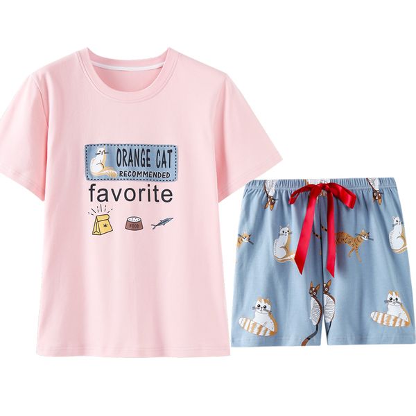 summer pijama 100%cotton cartoon women pajamas short sleeve round neck two pieces set sleepwear big size -xxl pyjamas women, Blue;gray
summer pijama 100%cotton cartoon women pajamas short sleeve round neck two pieces set sleepwear big size -xxl pyjamas women, Blue;gray