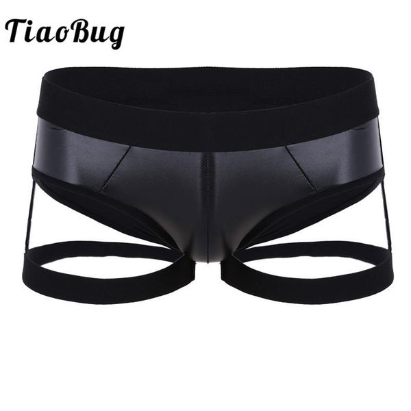tiaobug mens lingerie soft black faux leather men underwear male thigh garter band bikini briefs club party panties, Black;white
tiaobug mens lingerie soft black faux leather men underwear male thigh garter band bikini briefs club party panties, Black;white