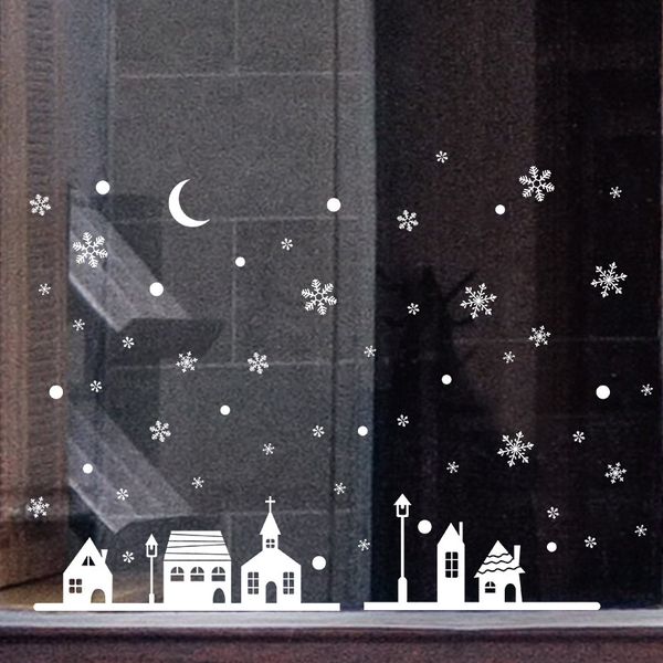 new year christmas shop window wall sticker removable snowflakes town wall stickers home decor decals for christmas decoration
new year christmas shop window wall sticker removable snowflakes town wall stickers home decor decals for christmas decoration