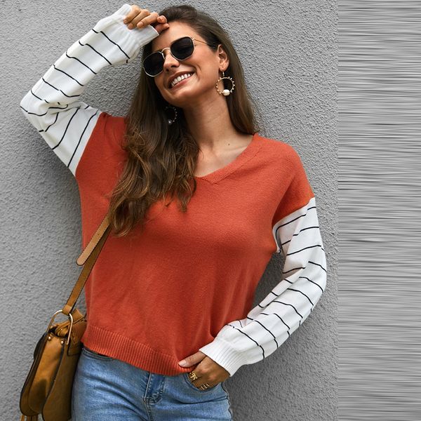 fashion women v-neck stripe sweater long sleeve casual loose ropa de mujer oto o invierno 2019 chompas para mujer sweater, White;black
fashion women v-neck stripe sweater long sleeve casual loose ropa de mujer oto o invierno 2019 chompas para mujer sweater, White;black