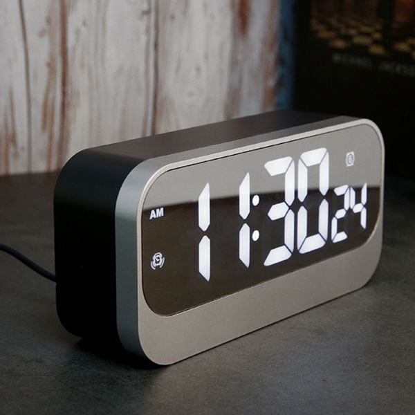 alarm clock, led clock with mirror surface-alarm setting-adjustable brightness-seconds display, bedside desk
alarm clock, led clock with mirror surface-alarm setting-adjustable brightness-seconds display, bedside desk