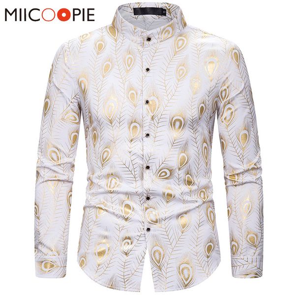 gold bronzing henley shirt mens fashion 2020 new social party streetwear peacock feather printed slim fit chemise fleurie homme, White;black
gold bronzing henley shirt mens fashion 2020 new social party streetwear peacock feather printed slim fit chemise fleurie homme, White;black