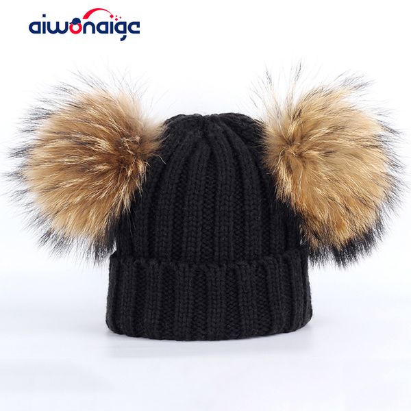 2019 winter children raccoon fur double pompon knit hat new boy warm hat cotton crochet acupuncture solid color girls baby, Yellow
2019 winter children raccoon fur double pompon knit hat new boy warm hat cotton crochet acupuncture solid color girls baby, Yellow