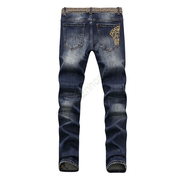 men's distressed ripped skinny jeans fashion designer mens jeans slim motorcycle moto biker causal mens denim pants hip hop men jeans, Blue
men's distressed ripped skinny jeans fashion designer mens jeans slim motorcycle moto biker causal mens denim pants hip hop men jeans, Blue