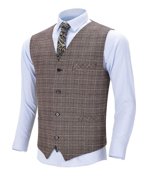 men's vests business wool plaid vest boutique slim fit single-breasted cotton suit waistcoat for wedding formal groomsmen, Black;white
men's vests business wool plaid vest boutique slim fit single-breasted cotton suit waistcoat for wedding formal groomsmen, Black;white
