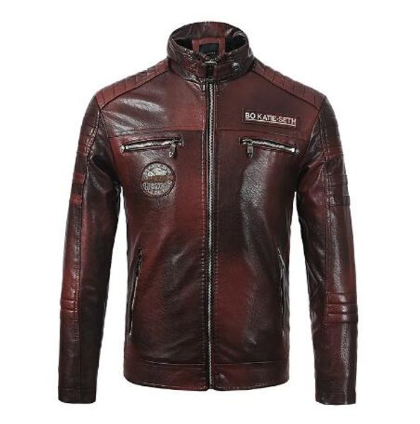 2020 winter mens designer jacket leather new brand men leather coat luxury style thick jacket windbreaker leather waterproof jacket, Black;brown