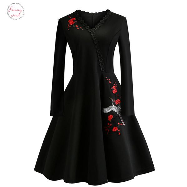 women 50s 60s vintage dress embroidery floral swing rockabilly dress party vestidos long sleeves dresses plus size 4xl, Black;gray
women 50s 60s vintage dress embroidery floral swing rockabilly dress party vestidos long sleeves dresses plus size 4xl, Black;gray