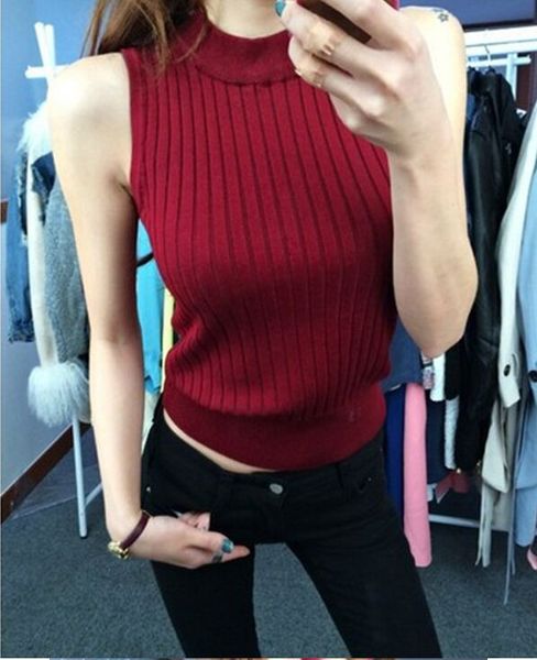 women slim knitting o-neck basic tank female knitted camis sleeveless solid t shirts sweater pullovers jh8077, White
women slim knitting o-neck basic tank female knitted camis sleeveless solid t shirts sweater pullovers jh8077, White