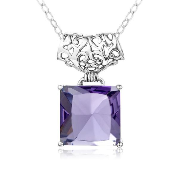 szjinao women necklace pendant square shape amethyst pendant necklace jewelry charm wedding party fine jewellry, Silver
szjinao women necklace pendant square shape amethyst pendant necklace jewelry charm wedding party fine jewellry, Silver