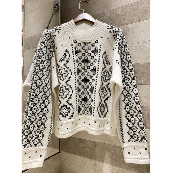 2019 autumn winter delicate embroidery sweater women's knitted round neck wool sweater casual soft wool fashion woolpullover, White;black
2019 autumn winter delicate embroidery sweater women's knitted round neck wool sweater casual soft wool fashion woolpullover, White;black