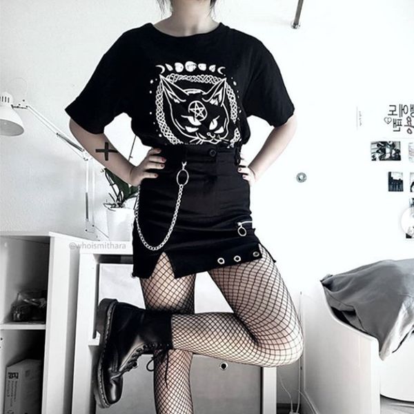 harajuku skirt irregular design retro ring chain decorative high waist holloe out women mini skirts, Black
harajuku skirt irregular design retro ring chain decorative high waist holloe out women mini skirts, Black