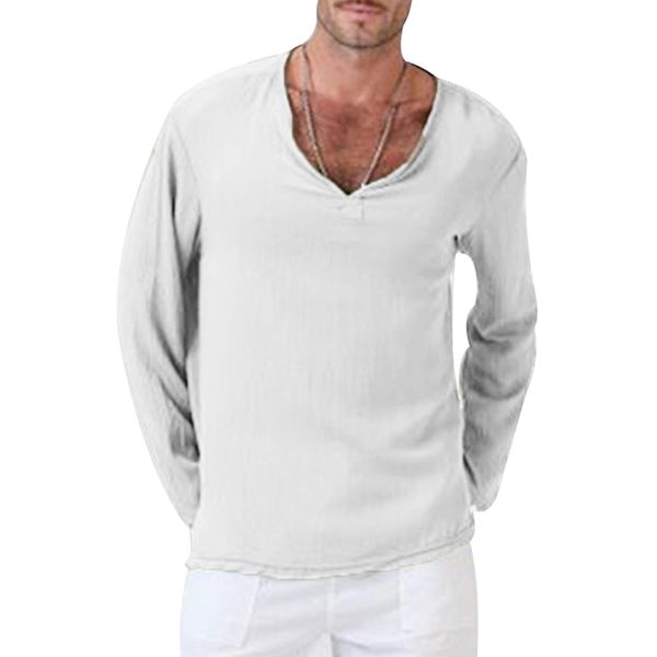 men's slim pullover long sleeve cotton and linen shirt in solid color men's fashion solid color clothes dropshipping sale, White;black
men's slim pullover long sleeve cotton and linen shirt in solid color men's fashion solid color clothes dropshipping sale, White;black