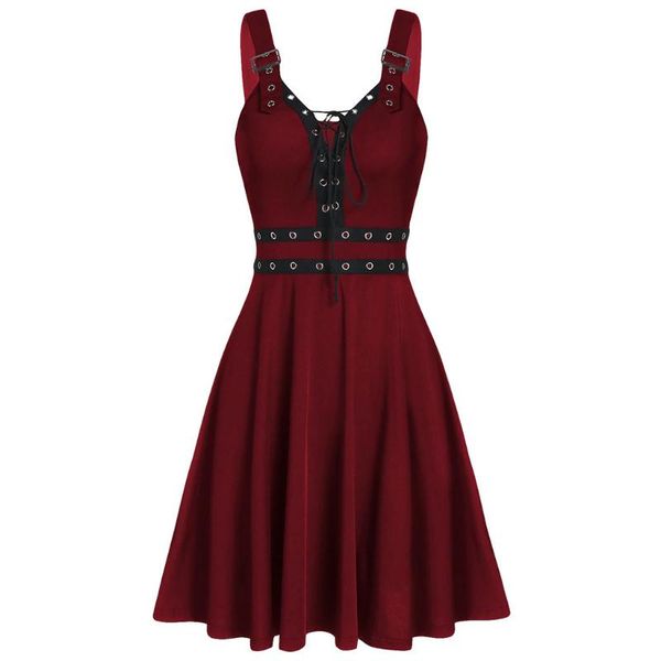 vintage punk bandage dress women plus size cool irregular hem sleeveless camisole mini dresses cosplay party vestidos #js5, Black;gray
vintage punk bandage dress women plus size cool irregular hem sleeveless camisole mini dresses cosplay party vestidos #js5, Black;gray