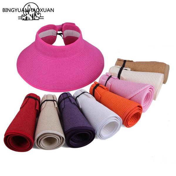 bingyuanhaoxuan brand 2020 new ladies summer sun straw hats floppy foldable roll up wide brim sun visor beach hat woman caps, Blue;gray
bingyuanhaoxuan brand 2020 new ladies summer sun straw hats floppy foldable roll up wide brim sun visor beach hat woman caps, Blue;gray