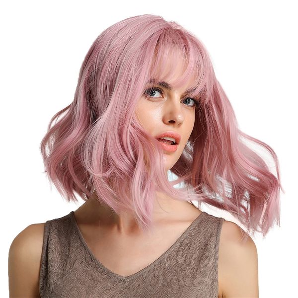 nifty natural women wavy wig synthetic cosplay anime pink wigs w/ flat bang, Black
nifty natural women wavy wig synthetic cosplay anime pink wigs w/ flat bang, Black