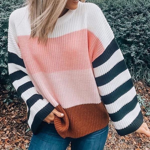 knitted paneled striped women's sweater o-neck long sleeve sweaters for women autumn 2019 fashion plus size xxxl female jumper, White;black
knitted paneled striped women's sweater o-neck long sleeve sweaters for women autumn 2019 fashion plus size xxxl female jumper, White;black