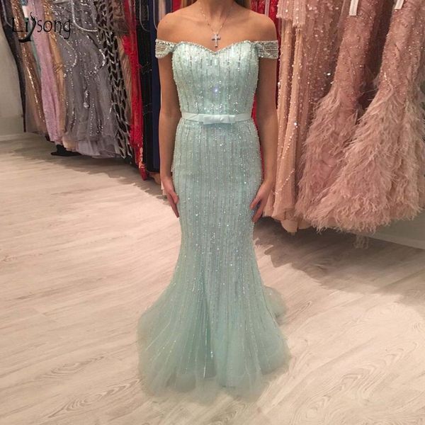 2019 abendkleider luxury beaded mermaid evening dresses mint green backless long prom gowns dubai party dress, White;black
2019 abendkleider luxury beaded mermaid evening dresses mint green backless long prom gowns dubai party dress, White;black