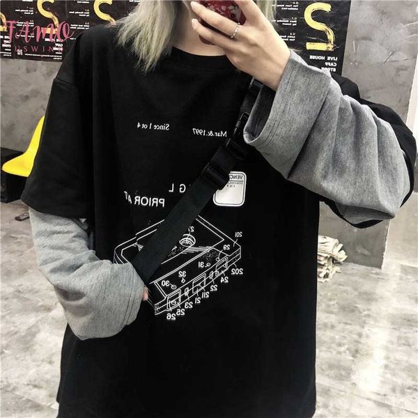 harajuku поддельной двухкусочной тенниски женщина hip hop streetwear с длинным рукавом печатных крупногабаритный мужской tees casual сыпучих, White
harajuku поддельной двухкусочной тенниски женщина hip hop streetwear с длинным рукавом печатных крупногабаритный мужской tees casual сыпучих, White