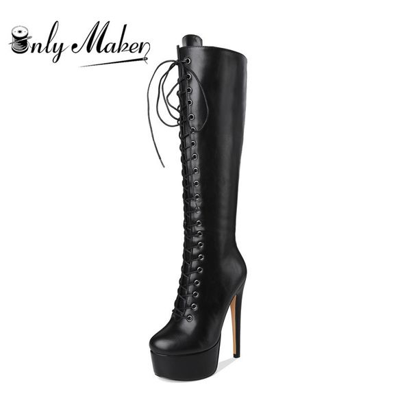 onlymaker women's platform front lace-up high heel stiletto stretch over the knee high boot us5~us15 plus size women boots t200425, Black
onlymaker women's platform front lace-up high heel stiletto stretch over the knee high boot us5~us15 plus size women boots t200425, Black