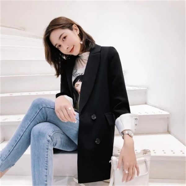fashion leisur blazers female jacket coat women new spring korean version of casual loose black long small suit black suit women, White;black
fashion leisur blazers female jacket coat women new spring korean version of casual loose black long small suit black suit women, White;black