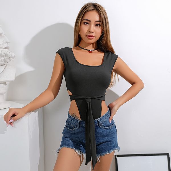 iamy black sleeveless women bodysuit square collar bow casual playsuit sashes skinny jumpsuit, Black;white
iamy black sleeveless women bodysuit square collar bow casual playsuit sashes skinny jumpsuit, Black;white