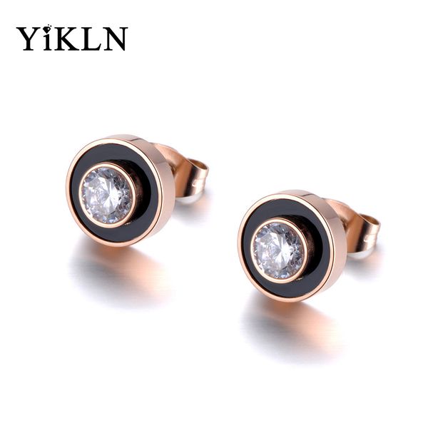 yikln trendy black acrylic zircon crystal stud earrings for women rose gold stainless steel ear jewelry accessories ye19001, Golden;silver
yikln trendy black acrylic zircon crystal stud earrings for women rose gold stainless steel ear jewelry accessories ye19001, Golden;silver