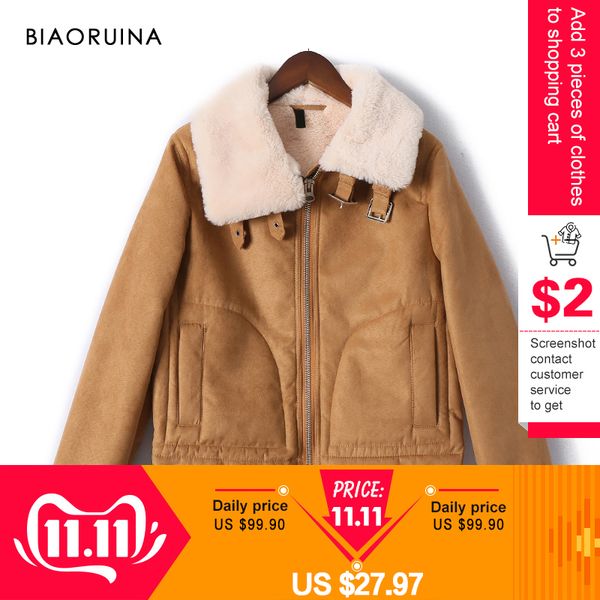biaoruina women's moto&biker style suede patchwork faux fur liner warm short coat button up collar vintage bomber jackets, Black;brown
biaoruina women's moto&biker style suede patchwork faux fur liner warm short coat button up collar vintage bomber jackets, Black;brown