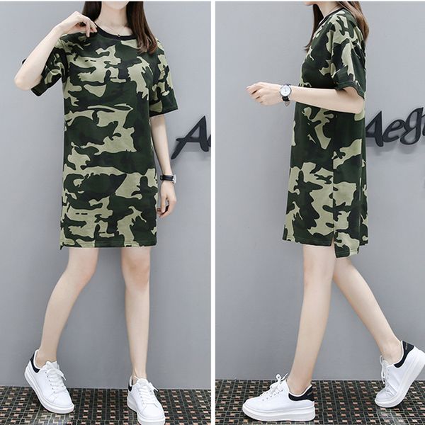 2019 summer new extra large size women's camouflage long t-shirt loose casual camouflage short-sleeved t-shirt women's shirt m73, White
2019 summer new extra large size women's camouflage long t-shirt loose casual camouflage short-sleeved t-shirt women's shirt m73, White