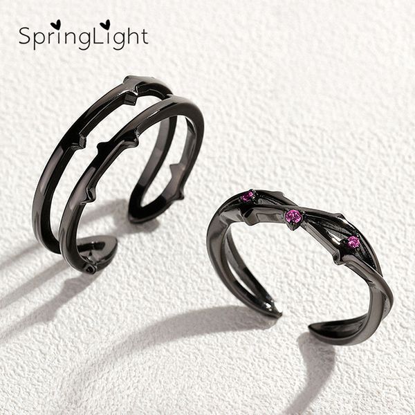 springlight unique thorns rose zircon black ring real 925 sterling silver fine jewelry adjustable couple rings for women gift, Golden;silver
springlight unique thorns rose zircon black ring real 925 sterling silver fine jewelry adjustable couple rings for women gift, Golden;silver