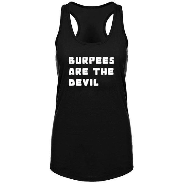 women's burpees are the devil gym fitness workout racerback tank summer funny letter print tank top, White
women's burpees are the devil gym fitness workout racerback tank summer funny letter print tank top, White