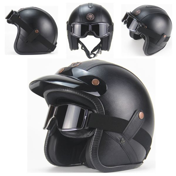 motorcycle helmets 3/4 open face vintage retro cruiser chopper scooter helmet with riding goggle mask capacete moto
motorcycle helmets 3/4 open face vintage retro cruiser chopper scooter helmet with riding goggle mask capacete moto