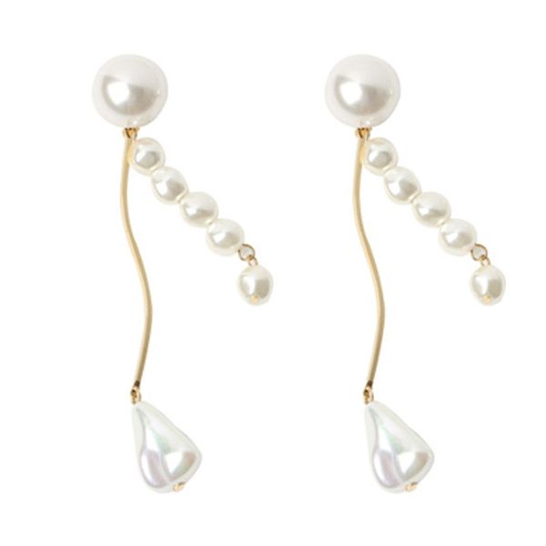 gold color imitation pearls dangle earring female curved metal flat chain long earrings for women 2019 fashion jewelry gift, Silver
gold color imitation pearls dangle earring female curved metal flat chain long earrings for women 2019 fashion jewelry gift, Silver