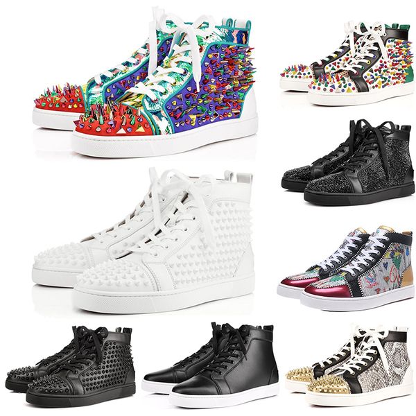 Red Bottom Brand fashion luxury designer sneakers High Studded Spikes Flats shoes New Men Women glitter Genuine Leather casual shoes 35-47
Red Bottom Brand fashion luxury designer sneakers High Studded Spikes Flats shoes New Men Women glitter Genuine Leather casual shoes 35-47