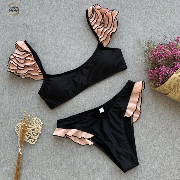 ruffle shoulder bikini 2019 bandeau swimsuit women brazilian bikini set push up bikinis thong swimwear female bathing suits, White;black
ruffle shoulder bikini 2019 bandeau swimsuit women brazilian bikini set push up bikinis thong swimwear female bathing suits, White;black