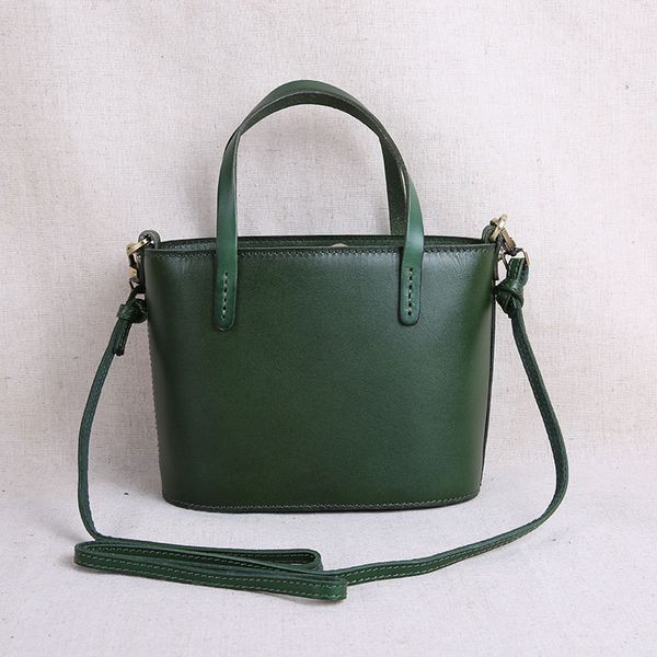 leather mini shoulder small bag cowhide portable cross-body retro literary hand bag