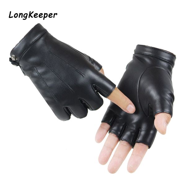 2020 women black pu leather fingerless gloves solid female button warm half finger driving men motor punk gloves thick guantes, Blue;gray
2020 women black pu leather fingerless gloves solid female button warm half finger driving men motor punk gloves thick guantes, Blue;gray