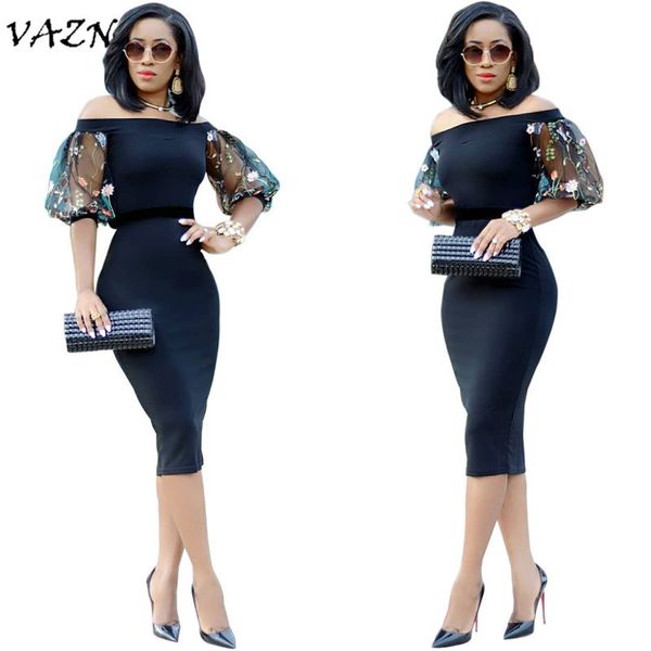 vazn novelty design style women dress solid slash neck lace half sleeve bodycon midi dress vestido a3003, Black;gray
vazn novelty design style women dress solid slash neck lace half sleeve bodycon midi dress vestido a3003, Black;gray