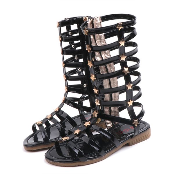 children's casual shoes girls fashion sandals 2020 new high-tube soft bottom non-slip rivets kids girls summer flat shoes, Black;red
children's casual shoes girls fashion sandals 2020 new high-tube soft bottom non-slip rivets kids girls summer flat shoes, Black;red