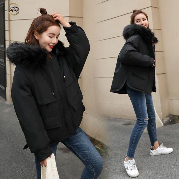 collar fur short parkas loose down cotton coats winter women hooded jackets pink black burgundy snow outwear
collar fur short parkas loose down cotton coats winter women hooded jackets pink black burgundy snow outwear