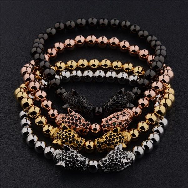 men bead bracelets double leopard head cz zircon charms bracelet copper bead bracelet, Golden;silver
men bead bracelets double leopard head cz zircon charms bracelet copper bead bracelet, Golden;silver