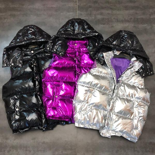 2019 autumn and winter new space color bright face warm cotton-padded vest women's hooded waistcoat sleeveless parka jacket, Black;white
2019 autumn and winter new space color bright face warm cotton-padded vest women's hooded waistcoat sleeveless parka jacket, Black;white