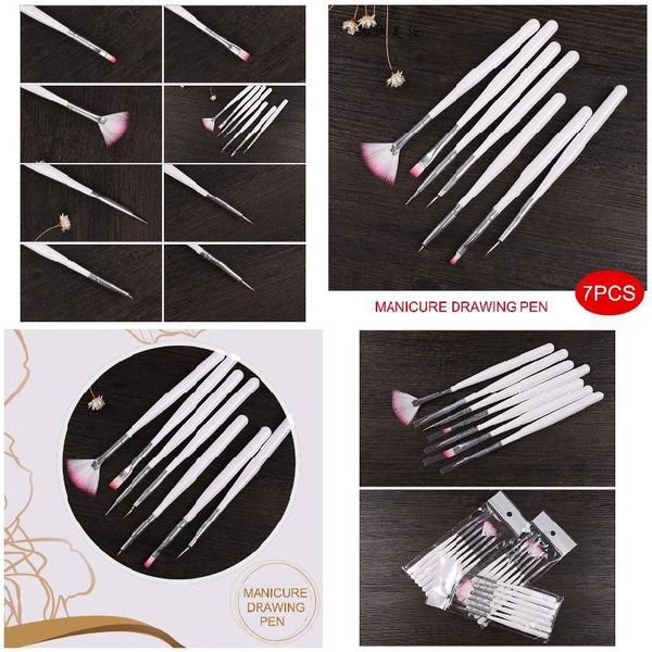 7pcs set nail art pen engraving embossing decorations brush professional painting tools 669, Silver
7pcs set nail art pen engraving embossing decorations brush professional painting tools 669, Silver