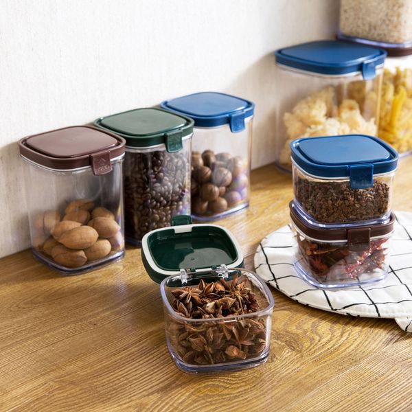 clamshell sealed jar plastic transparent snack storage jar miscellaneous grain milk fresh kitchen seasoning storage box
clamshell sealed jar plastic transparent snack storage jar miscellaneous grain milk fresh kitchen seasoning storage box