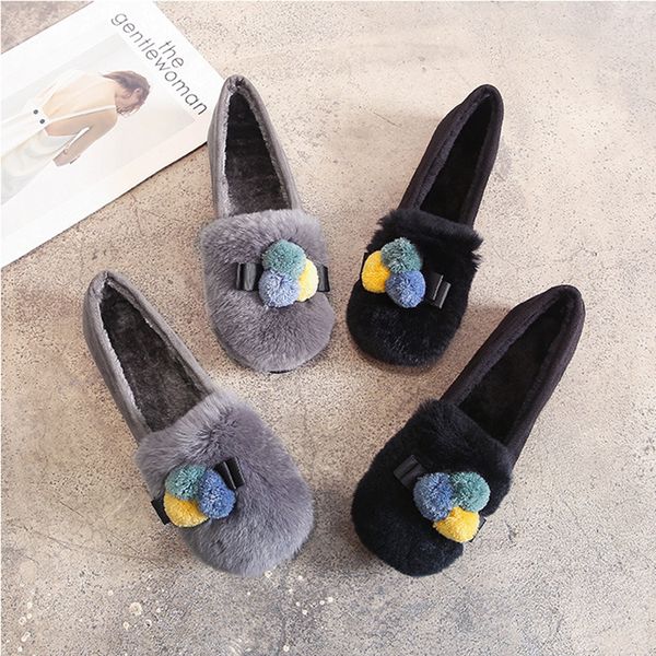 woman cotton warm shoes furry ball plush slip on moccasins hair casual round toe loafers comfy brief winter ladies flats, Black
woman cotton warm shoes furry ball plush slip on moccasins hair casual round toe loafers comfy brief winter ladies flats, Black