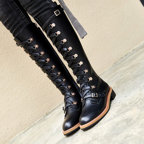 ymechic 2018 autumn black buckle lace up genuine leather boots women black knee high long knight riding motorcycle boots shoes
ymechic 2018 autumn black buckle lace up genuine leather boots women black knee high long knight riding motorcycle boots shoes