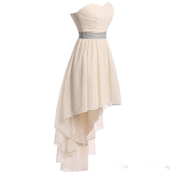 new chiffon high low bridesmaid dresses lace up beaded wedding party dress lace up abito 2020, White;pink
new chiffon high low bridesmaid dresses lace up beaded wedding party dress lace up abito 2020, White;pink
