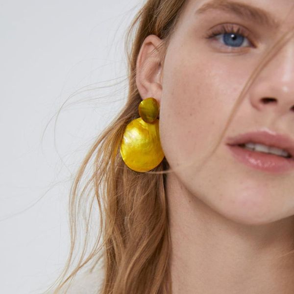 2020 yellow dangle earrings womens green red pink natural shell double round geometric hanging drop earrings wholesale, Silver
2020 yellow dangle earrings womens green red pink natural shell double round geometric hanging drop earrings wholesale, Silver